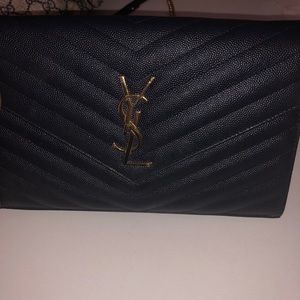 YSL Black w/ gold emblem bag